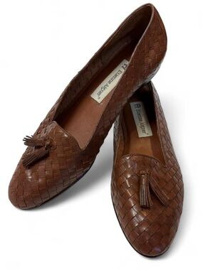 Vintage Etienne Aigner Woven Leather Tassel Flats – Size 8
